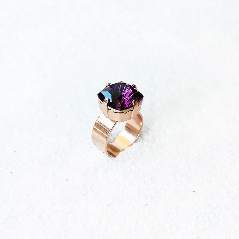 Merlot Amethyst Swarovski Ring