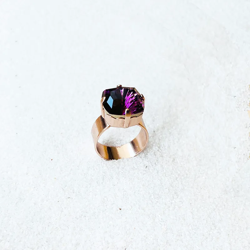 Merlot Amethyst Swarovski Ring