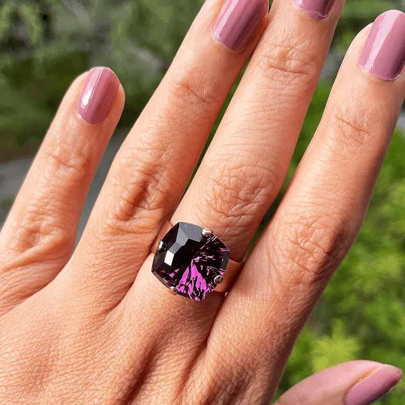 Merlot Amethyst Swarovski Ring