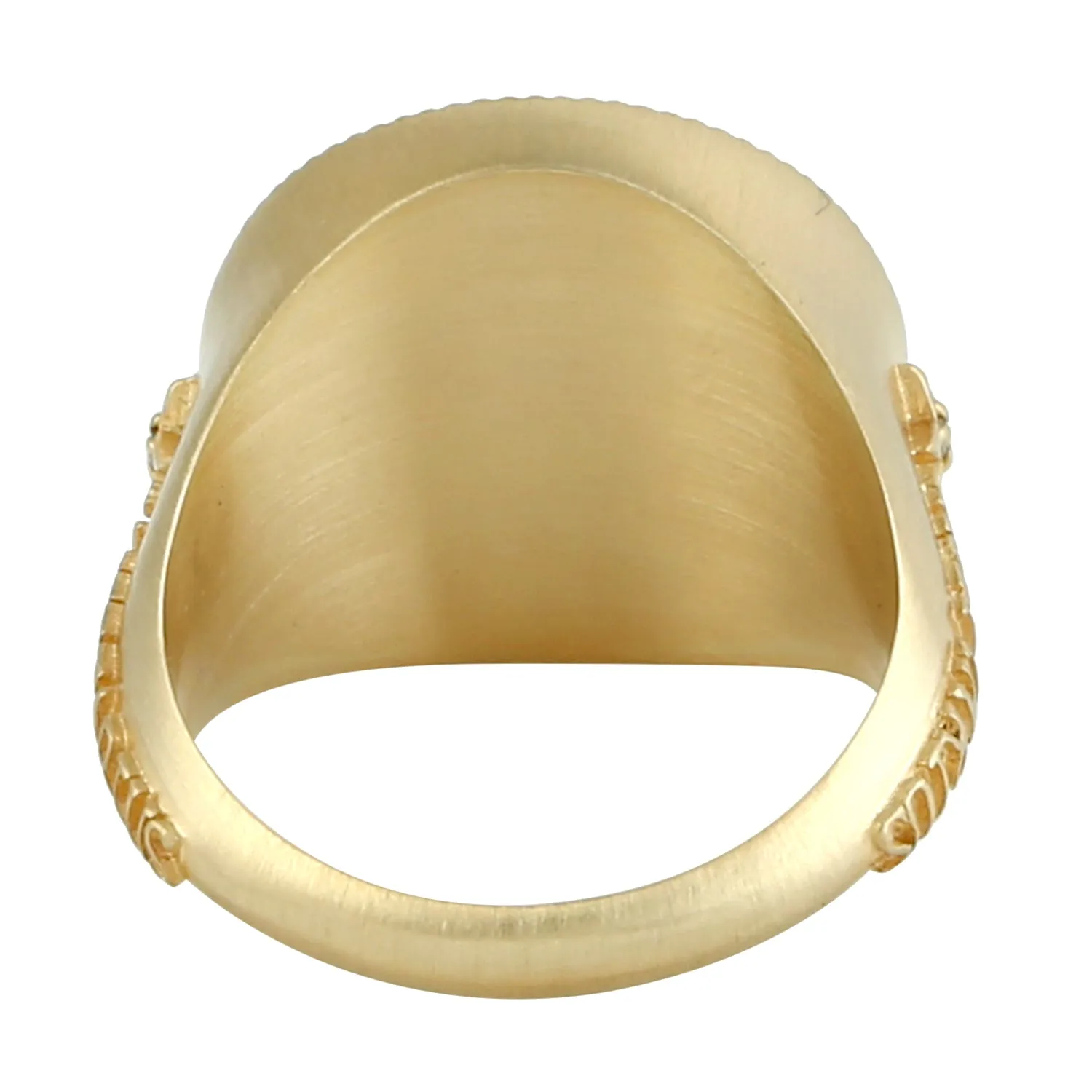 Micro Pave Diamond Sagittarius Zodiac Signet Ring In 14k Yellow Gold Gift