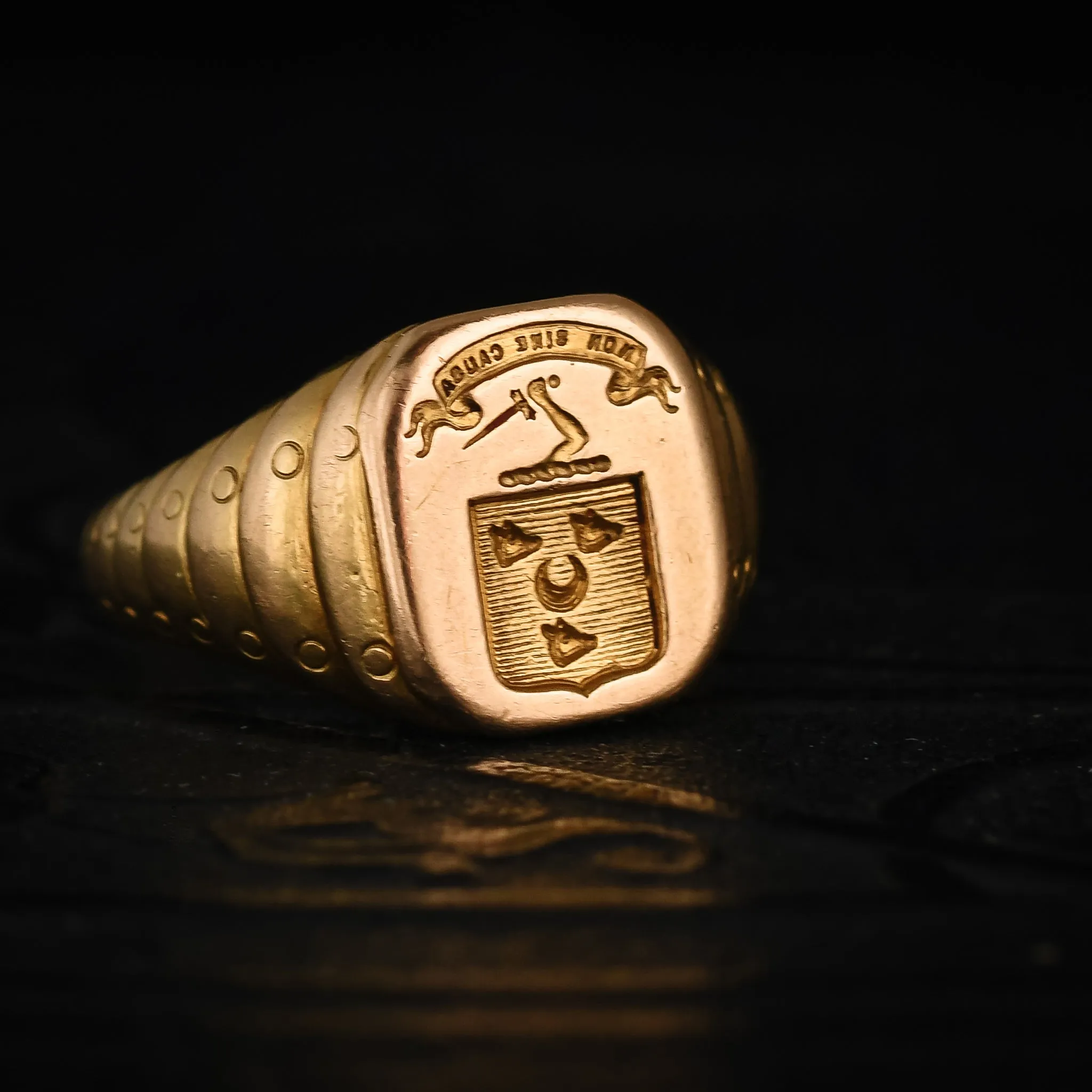 Mid Victorian Lobster Armour Intaglio Signet Ring