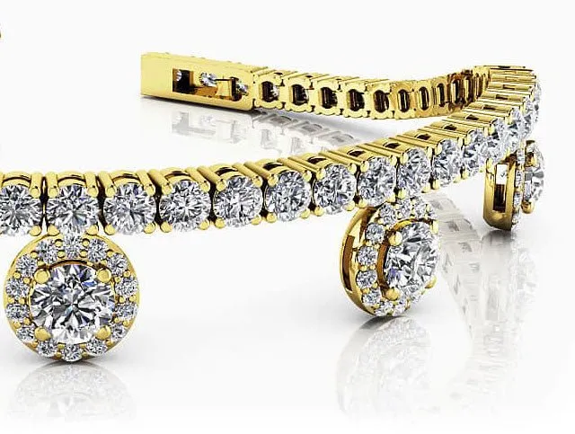 Midnight Dreams Diamond Charm Diamond Bracelet with 4.35 ct.(finished) 1mm, 2.4mm, 3.7mm