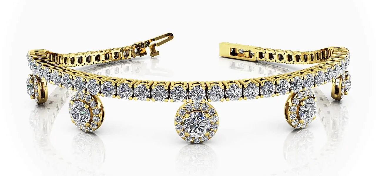 Midnight Dreams Diamond Charm Diamond Bracelet with 4.35 ct.(finished) 1mm, 2.4mm, 3.7mm
