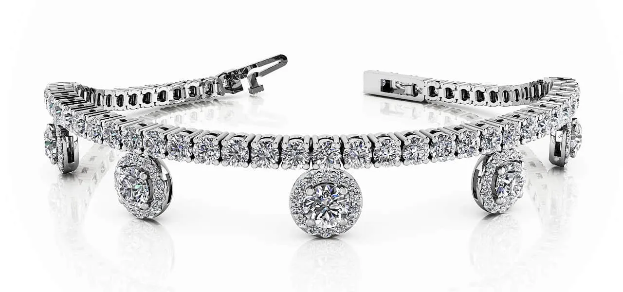 Midnight Dreams Diamond Charm Diamond Bracelet with 4.35 ct.(finished) 1mm, 2.4mm, 3.7mm