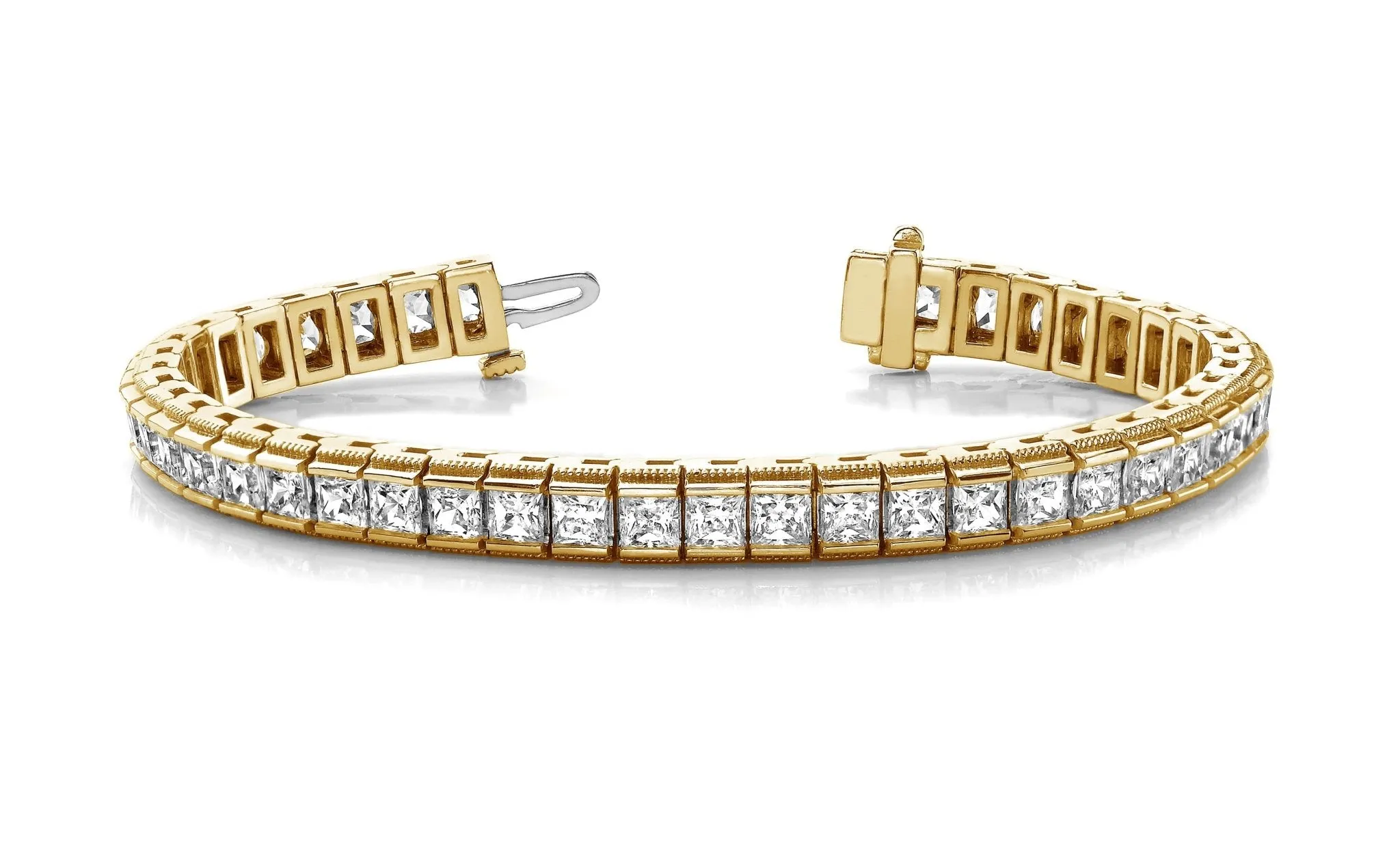 Milgrain Edge Diamond Bracelet with 12.48 ct.(finished) 3.4mm