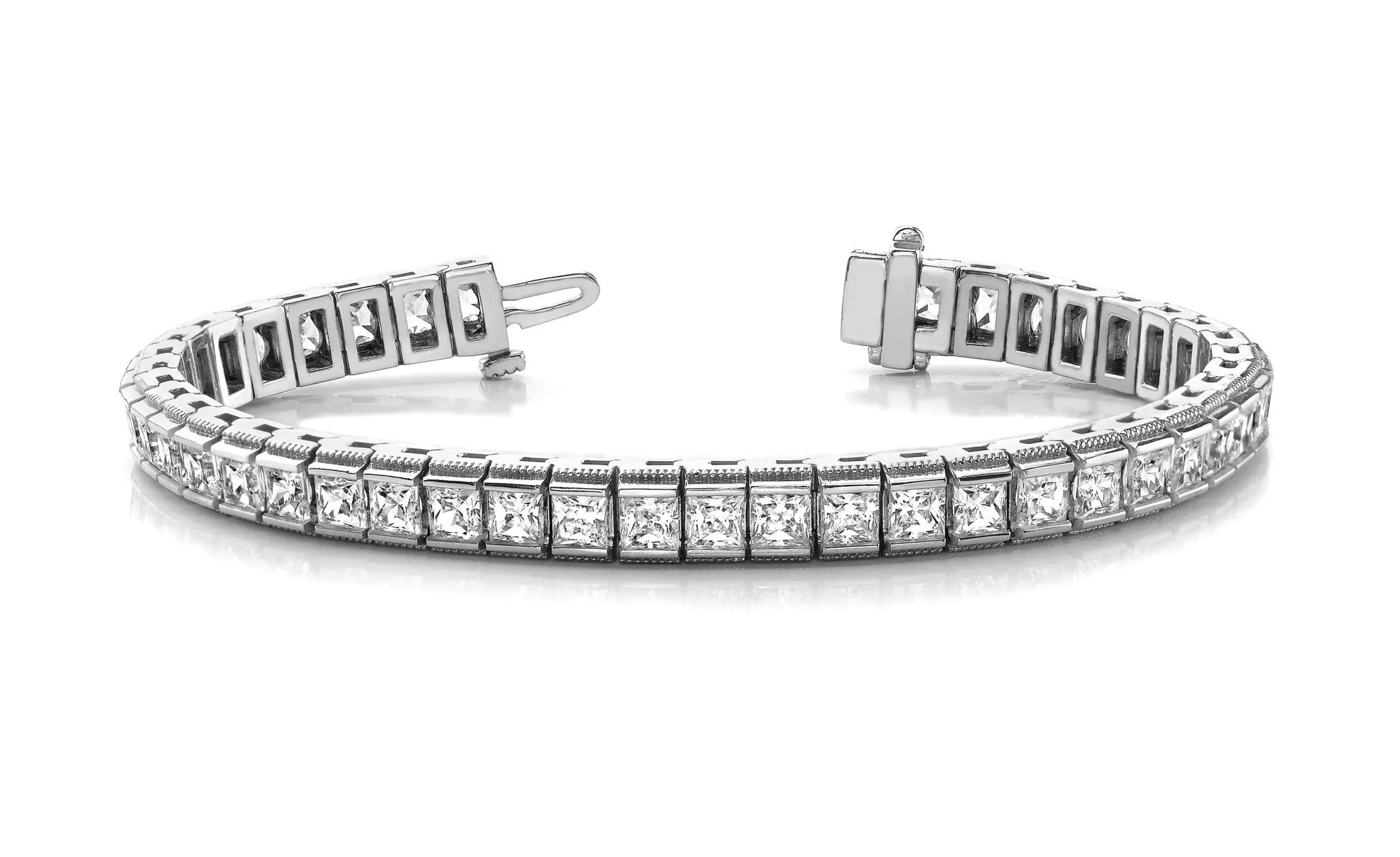 Milgrain Edge Diamond Bracelet with 12.48 ct.(finished) 3.4mm