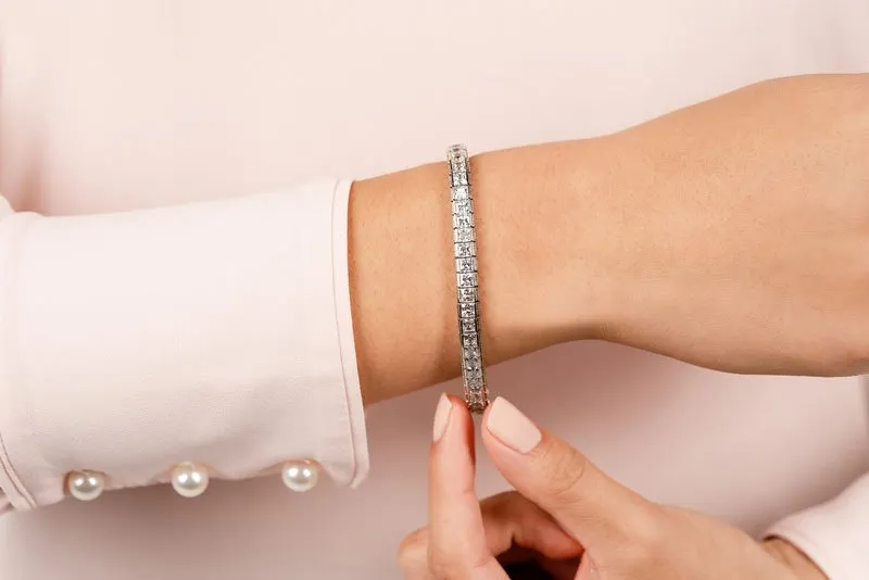 Milgrain Edge Diamond Bracelet with 12.48 ct.(finished) 3.4mm