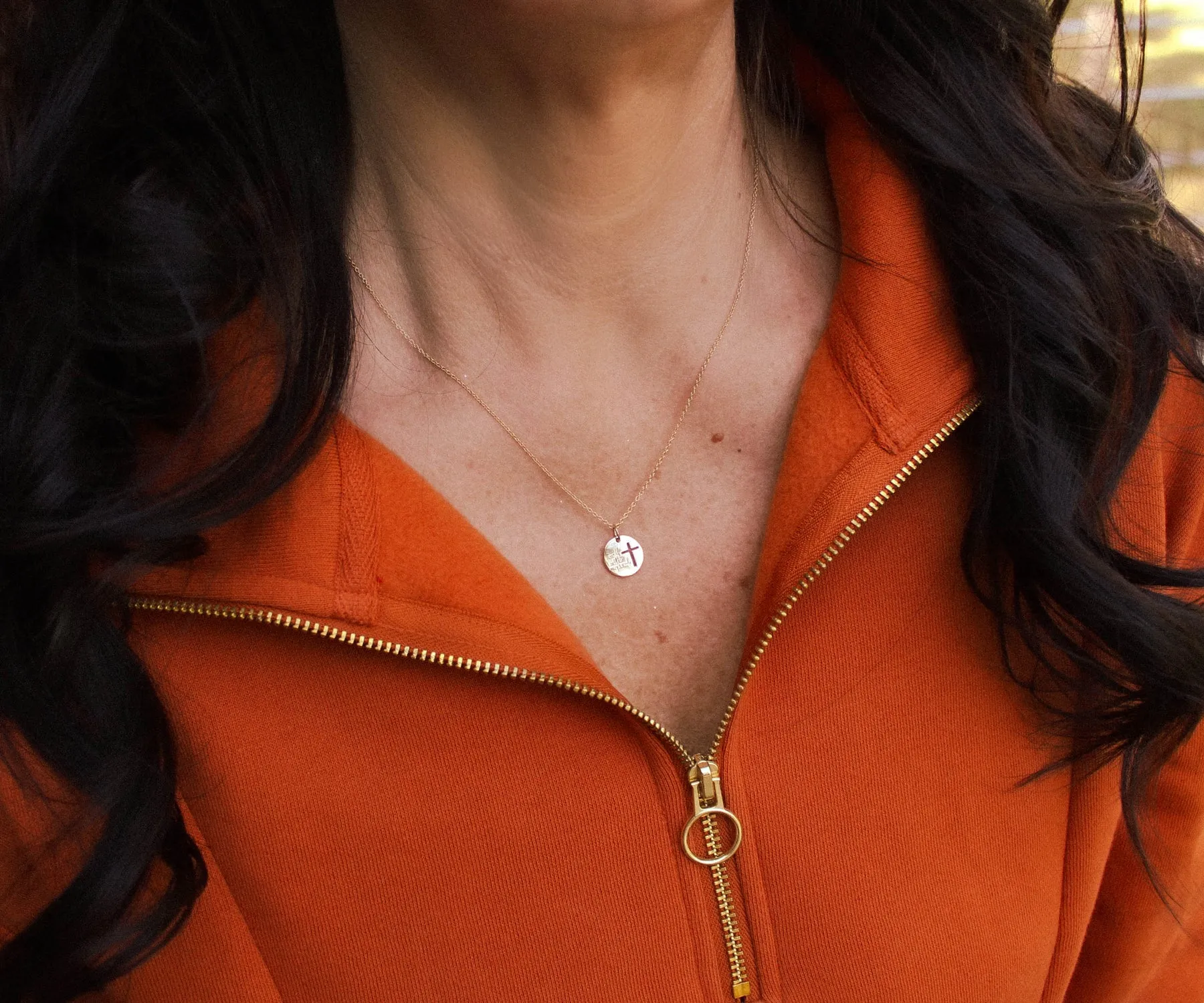 Mini I Can Do All Things Silver Cross Necklace