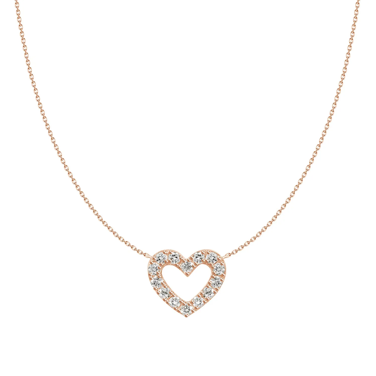 Mini Open Heart Diamond Necklace