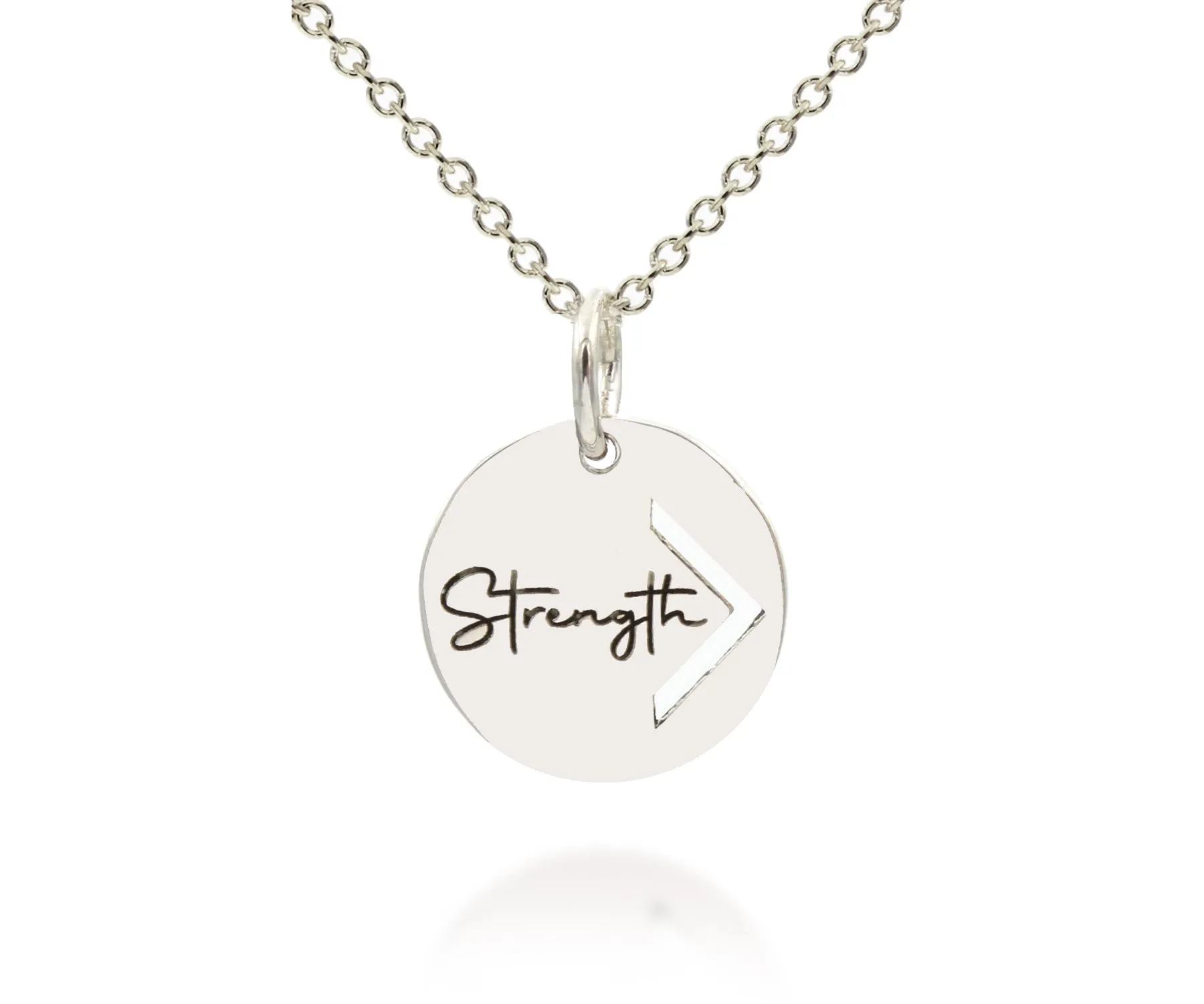 Mini Strength Daily Affirmation Silver Necklace