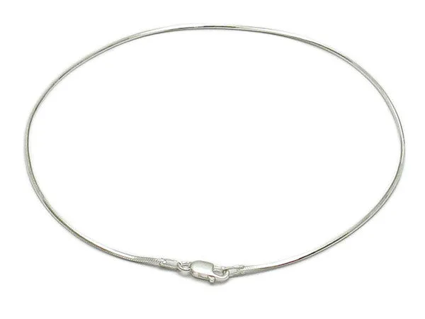 Minimalist Sterling Silver Faceted Snake Chain Anklet. Available in 4 Lengths.