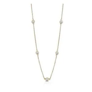 Miss Mimi Sterling Silver/14K Yellow or Rose Gold Vermeil Station Necklace 18"