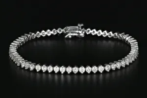 Modern 14K White Gold 3.75 Carat Diamond Weight Total Tennis Bracelet