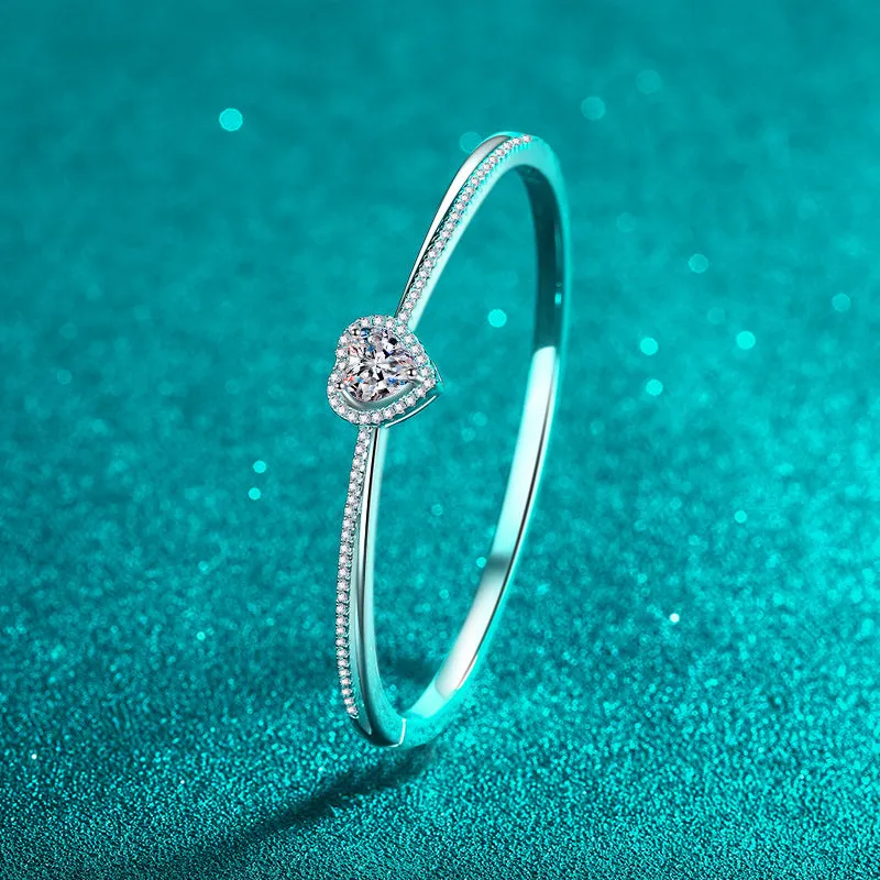 Moissanite Diamond Bracelet; Blue Sapphire Moissanite Bracelet-BM010