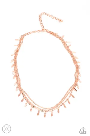 Monochromatic Magic Rose Gold Paparazzi Choker Necklace
