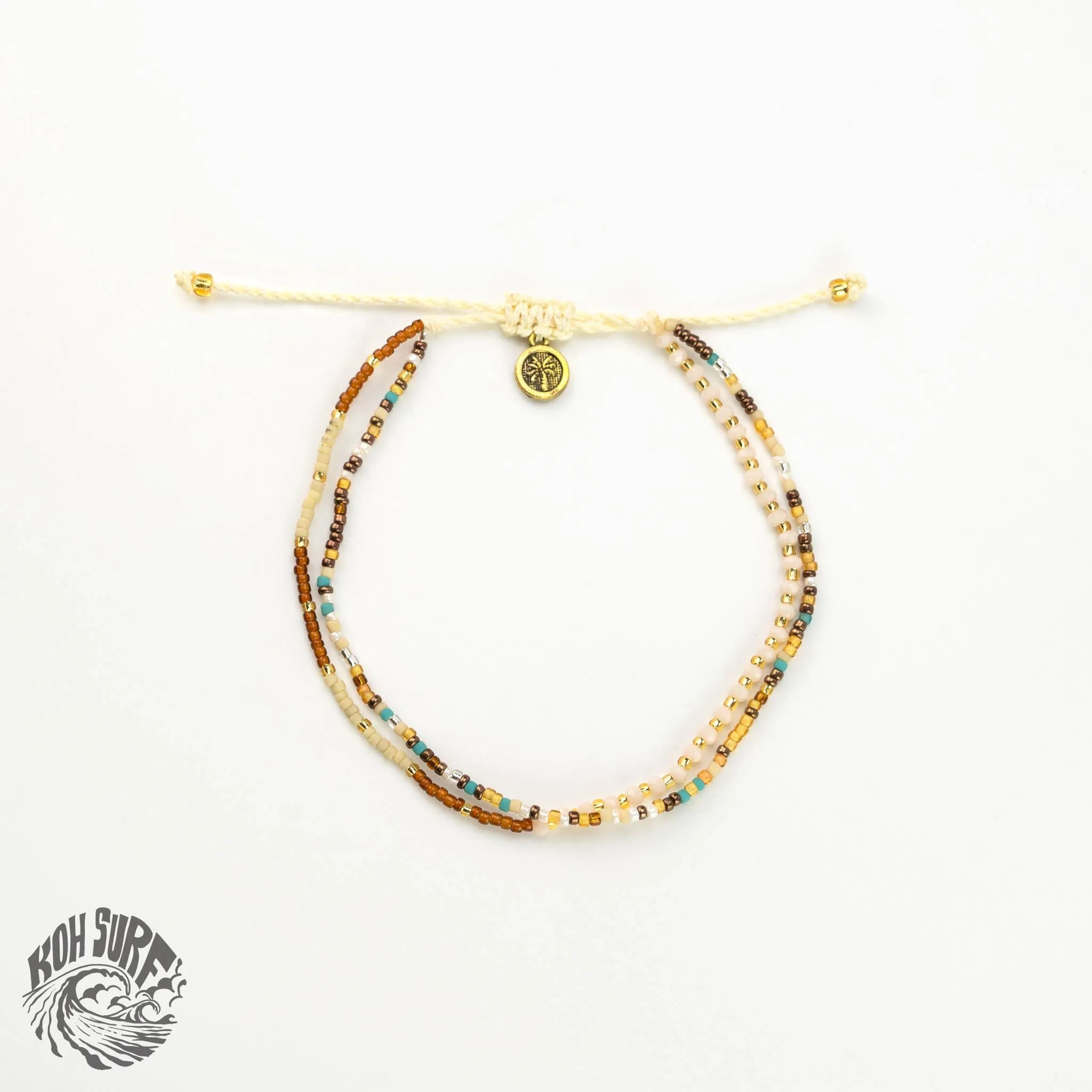 Monte Carlo Anklet, Surfer Jewelry,Beaded Anklet by Koh Surf