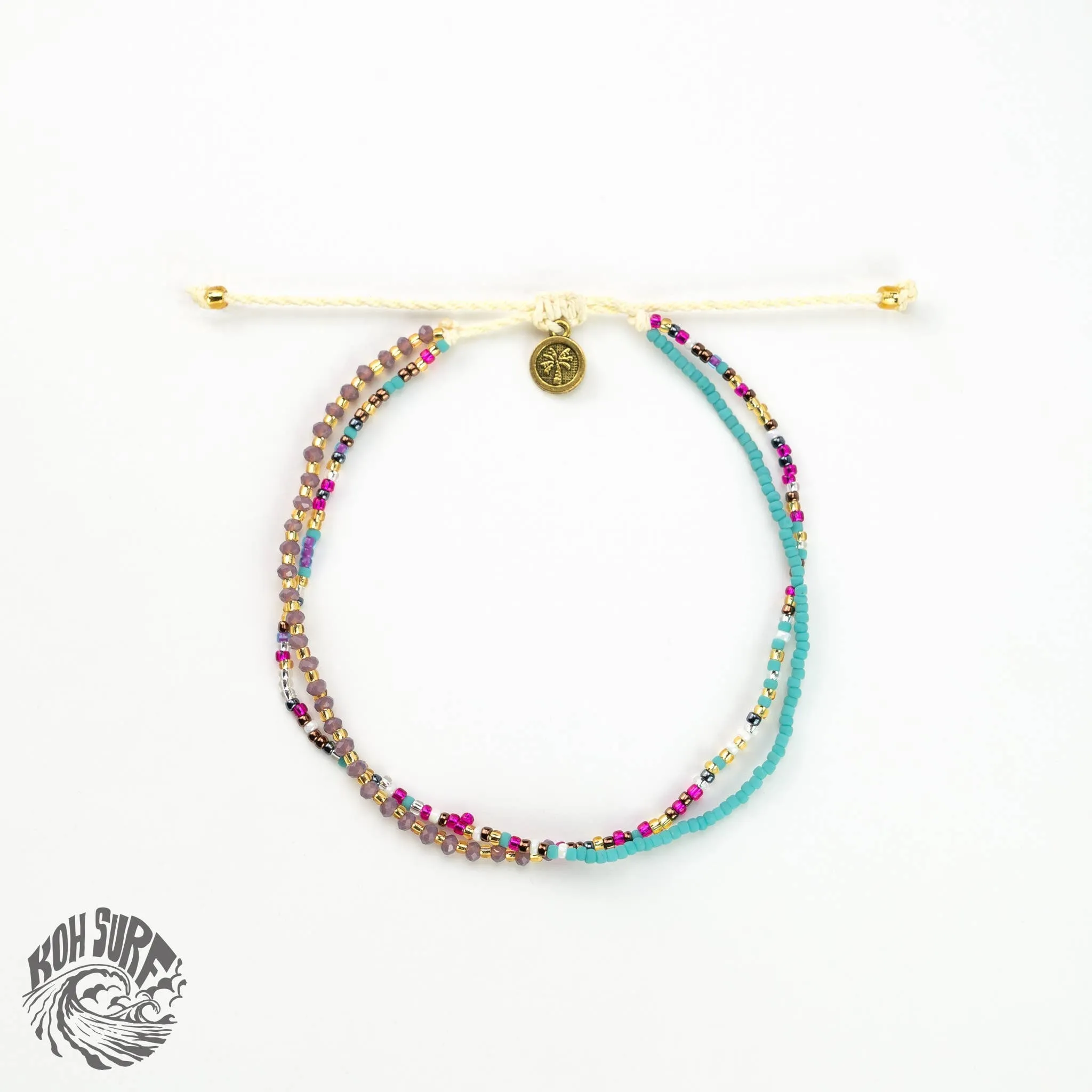 Monte Carlo Anklet, Surfer Jewelry,Beaded Anklet by Koh Surf