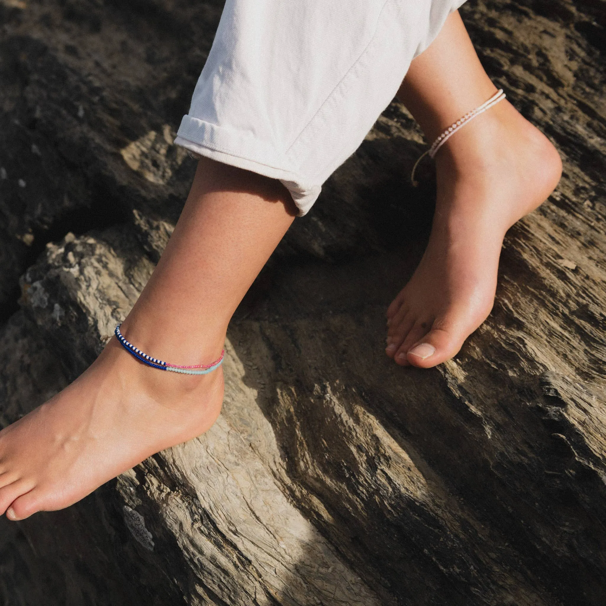 Monte Carlo Anklet, Surfer Jewelry,Beaded Anklet by Koh Surf