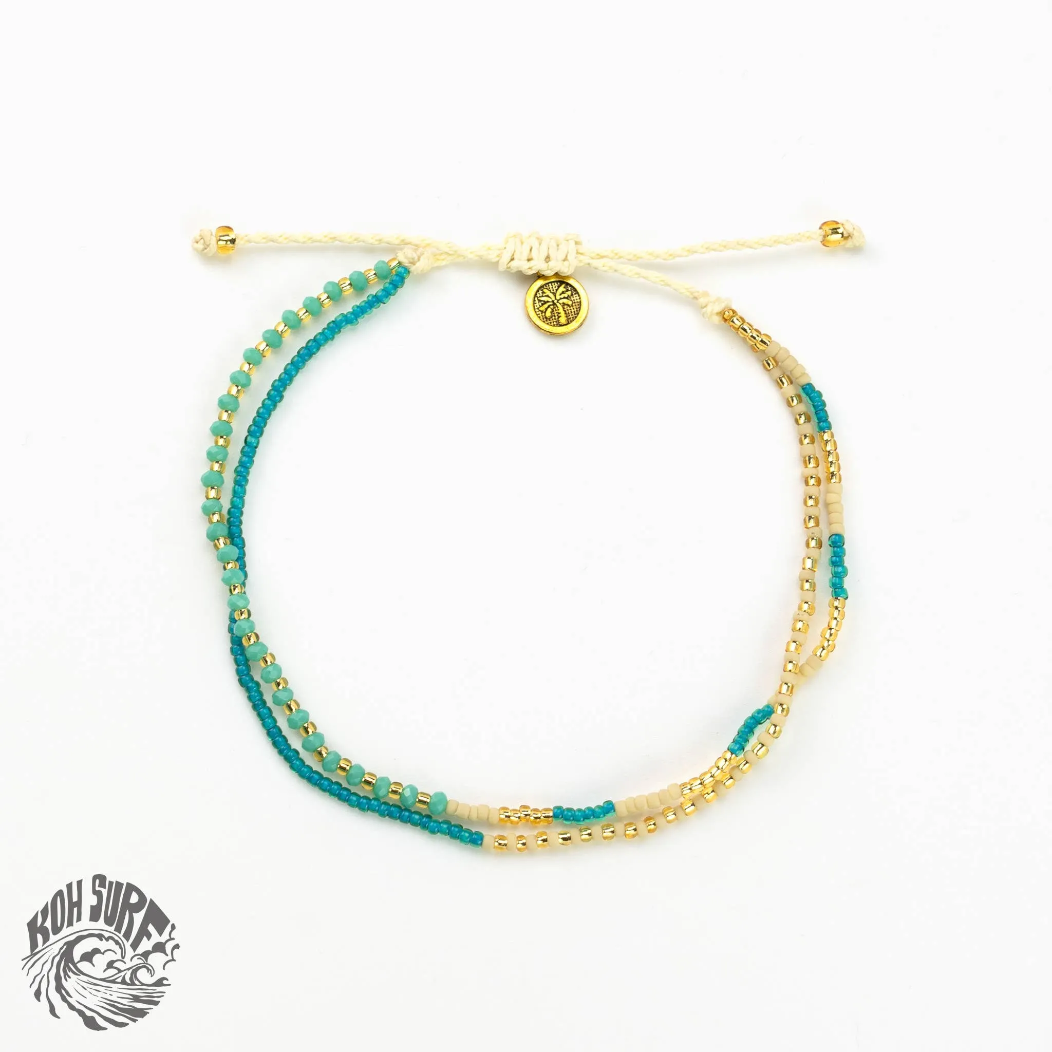 Monte Carlo Anklet, Surfer Jewelry,Beaded Anklet by Koh Surf
