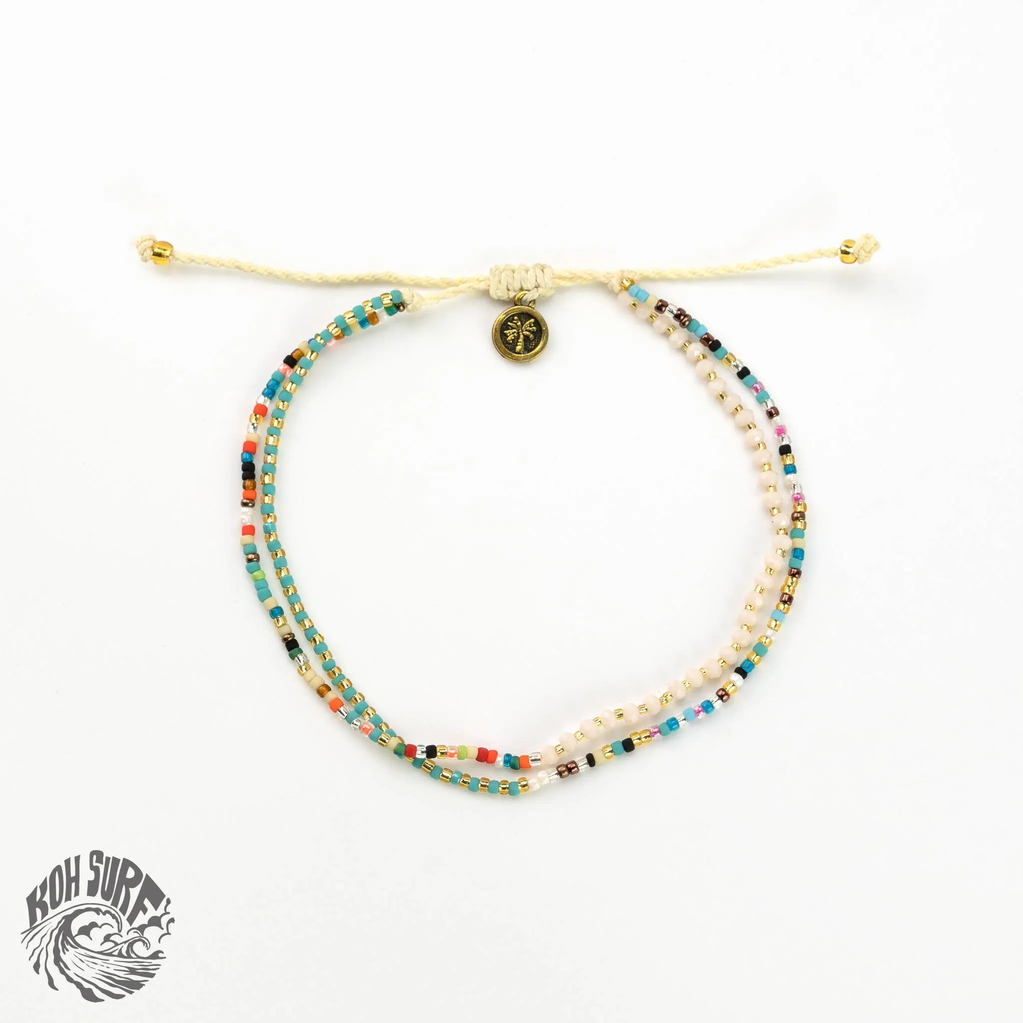 Monte Carlo Anklet, Surfer Jewelry,Beaded Anklet by Koh Surf