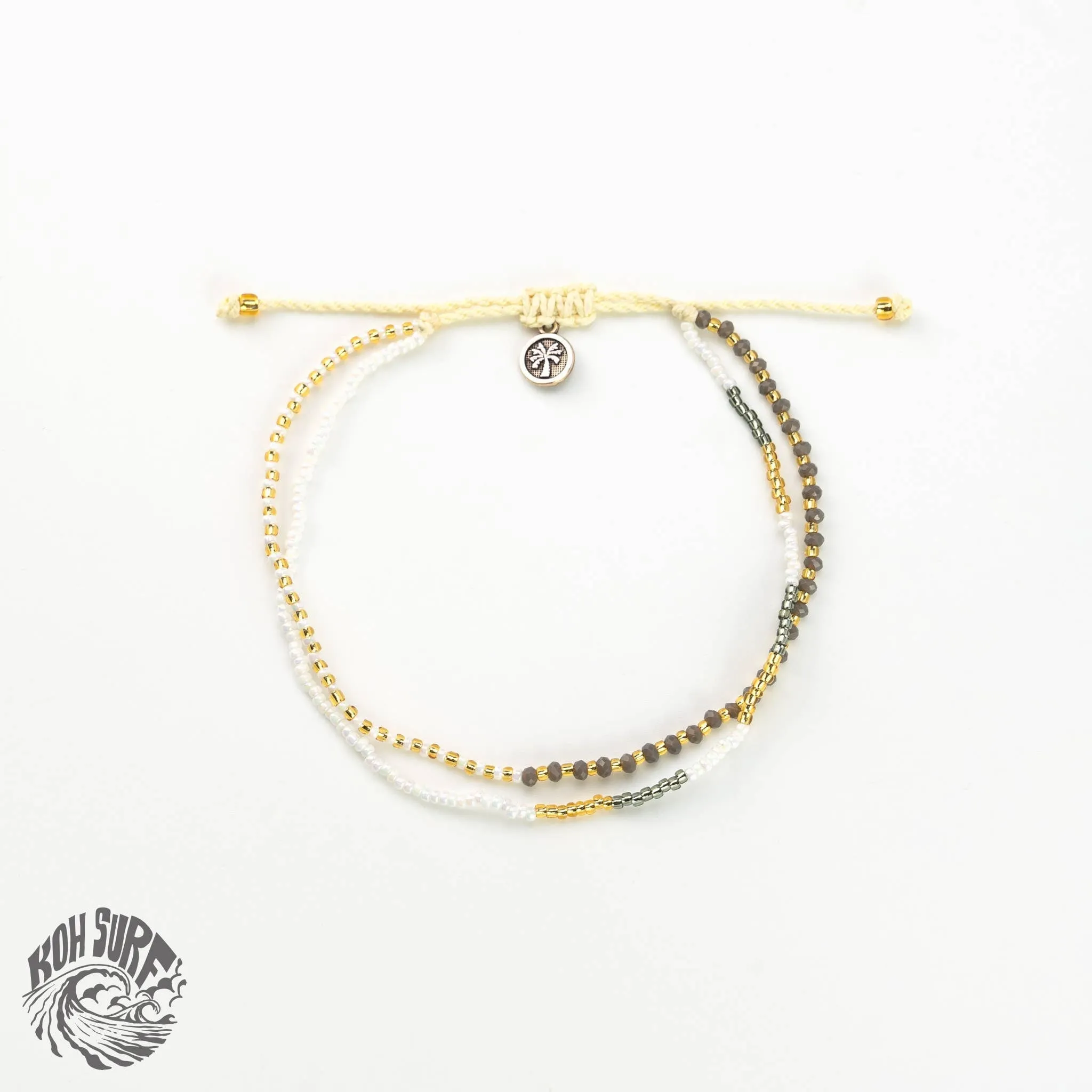 Monte Carlo Anklet, Surfer Jewelry,Beaded Anklet by Koh Surf