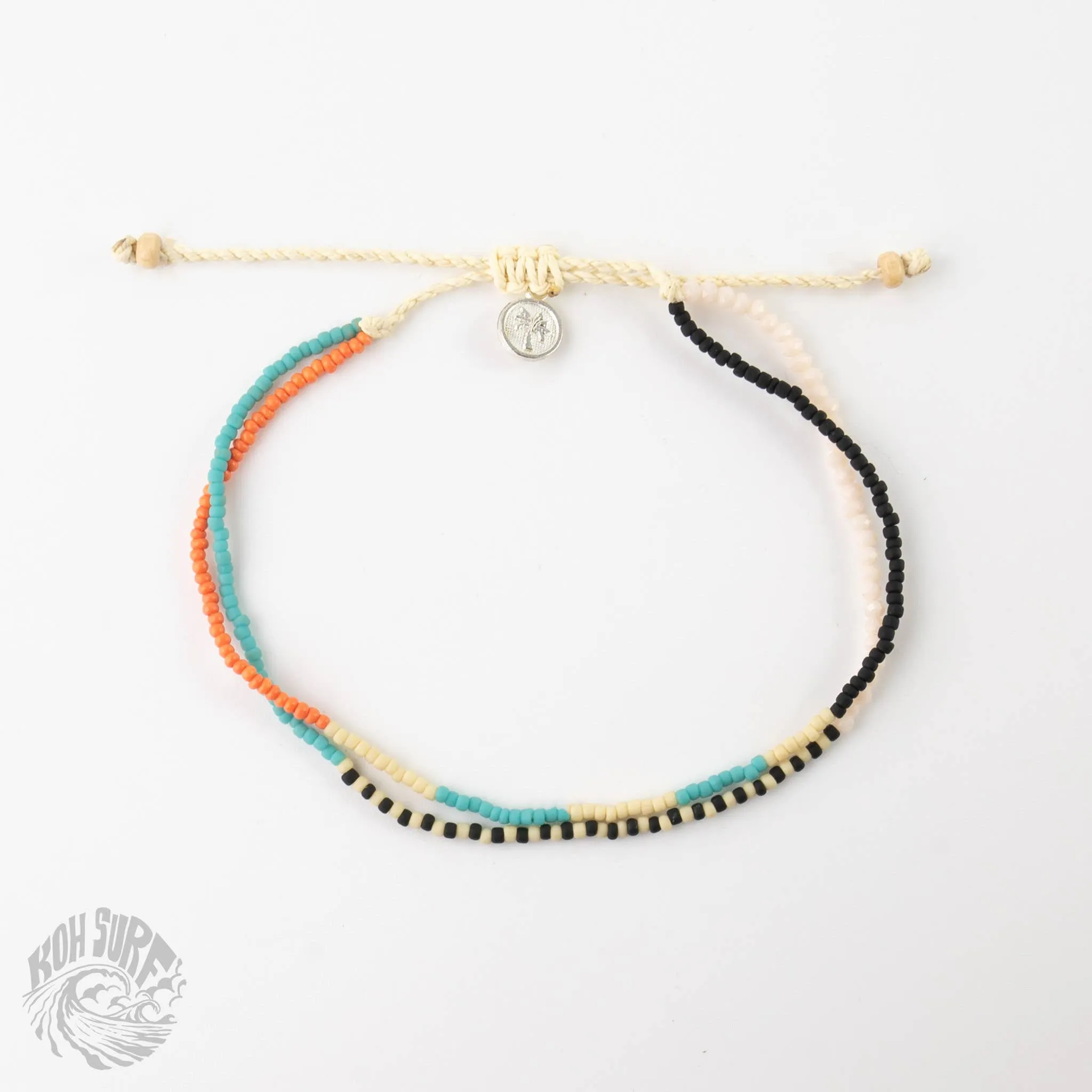 Monte Carlo Anklet, Surfer Jewelry,Beaded Anklet by Koh Surf