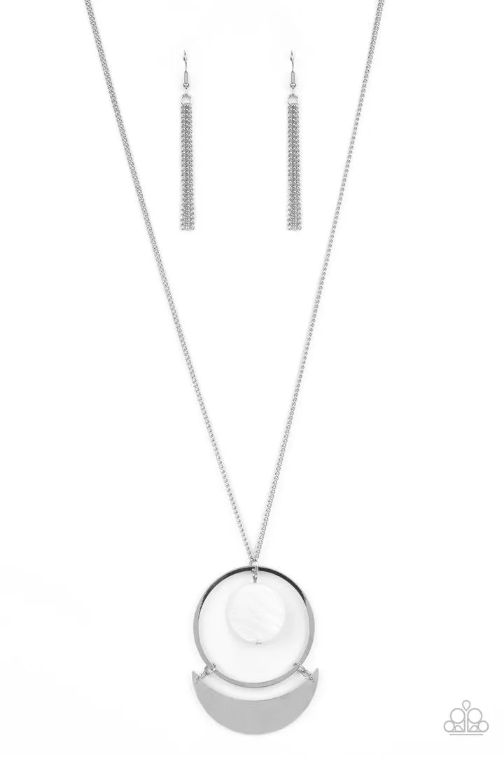 Moonlight Sailing White Paparazzi Necklace