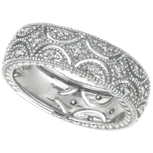 Morris & David 0.34 Carat Natural Diamond Eternity Ring Band G-H SI 14K White Gold