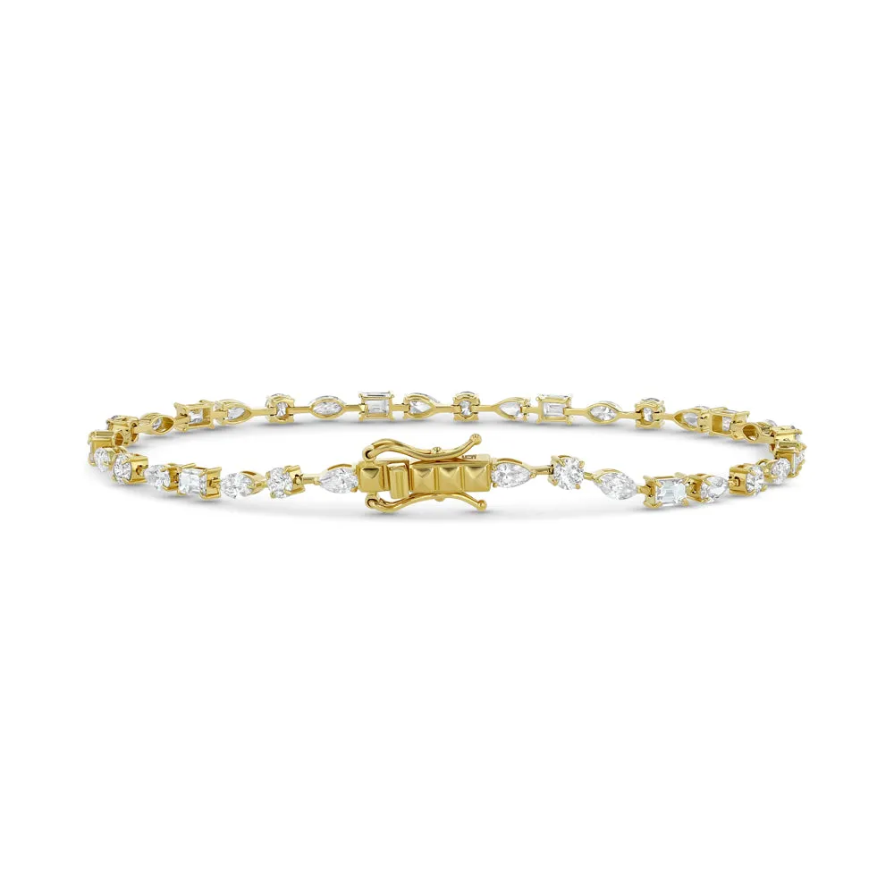 Multi-Shape Diamond Bracelet (YG)