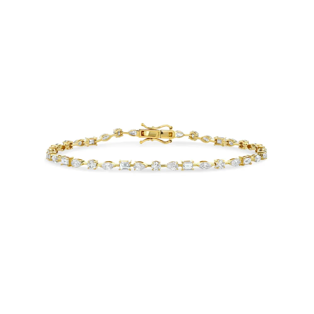 Multi-Shape Diamond Bracelet (YG)