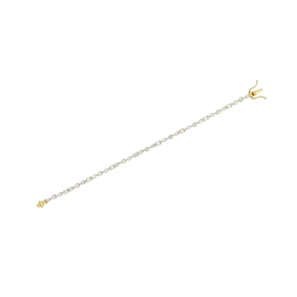 Multi-Shape Diamond Bracelet (YG)