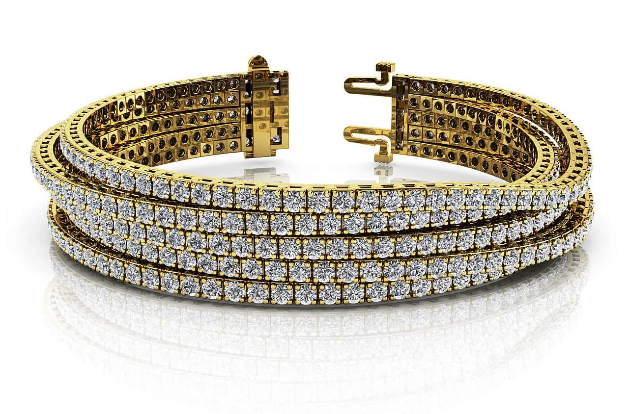 Multi Strand Flexible Diamond Tennis Diamond Bracelet with 16.50 ct.(finished) 2.5mm