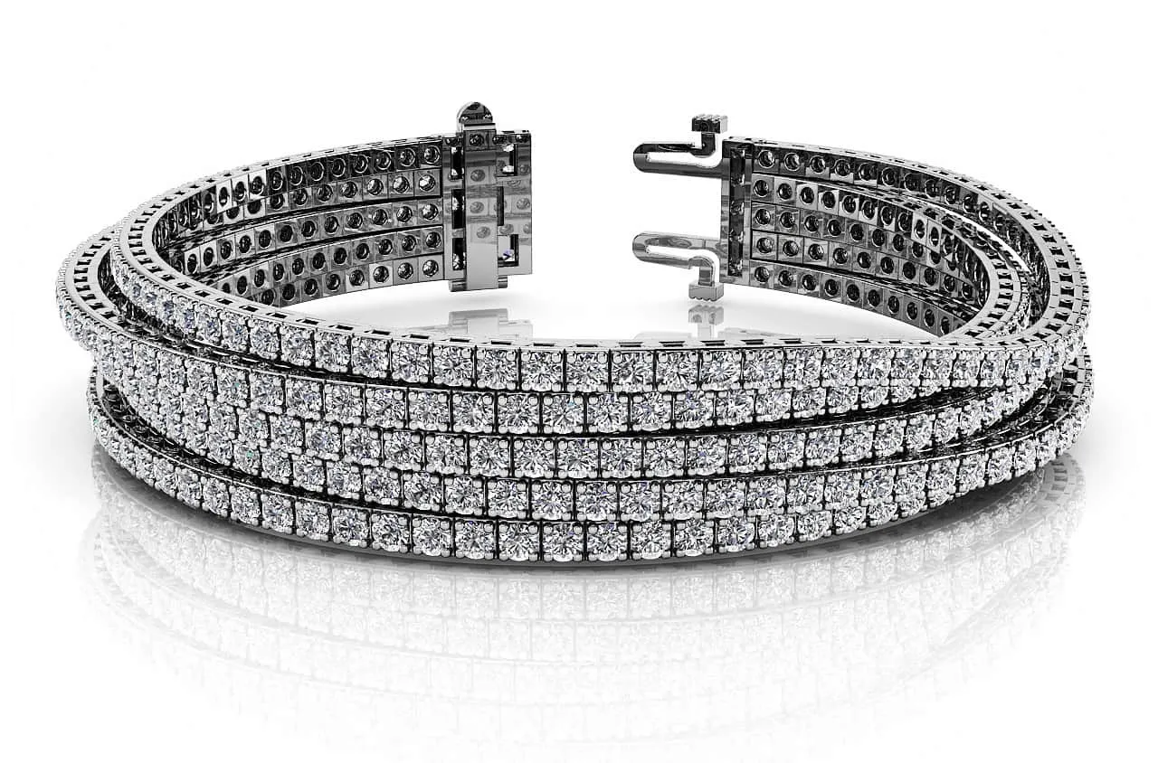 Multi Strand Flexible Diamond Tennis Diamond Bracelet with 16.50 ct.(finished) 2.5mm