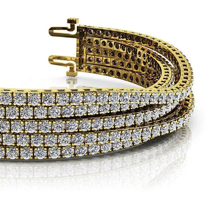 Multi Strand Flexible Diamond Tennis Diamond Bracelet with 16.50 ct.(finished) 2.5mm