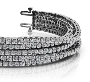 Multi Strand Flexible Diamond Tennis Diamond Bracelet with 4.60 ct.(finished) 1.3mm