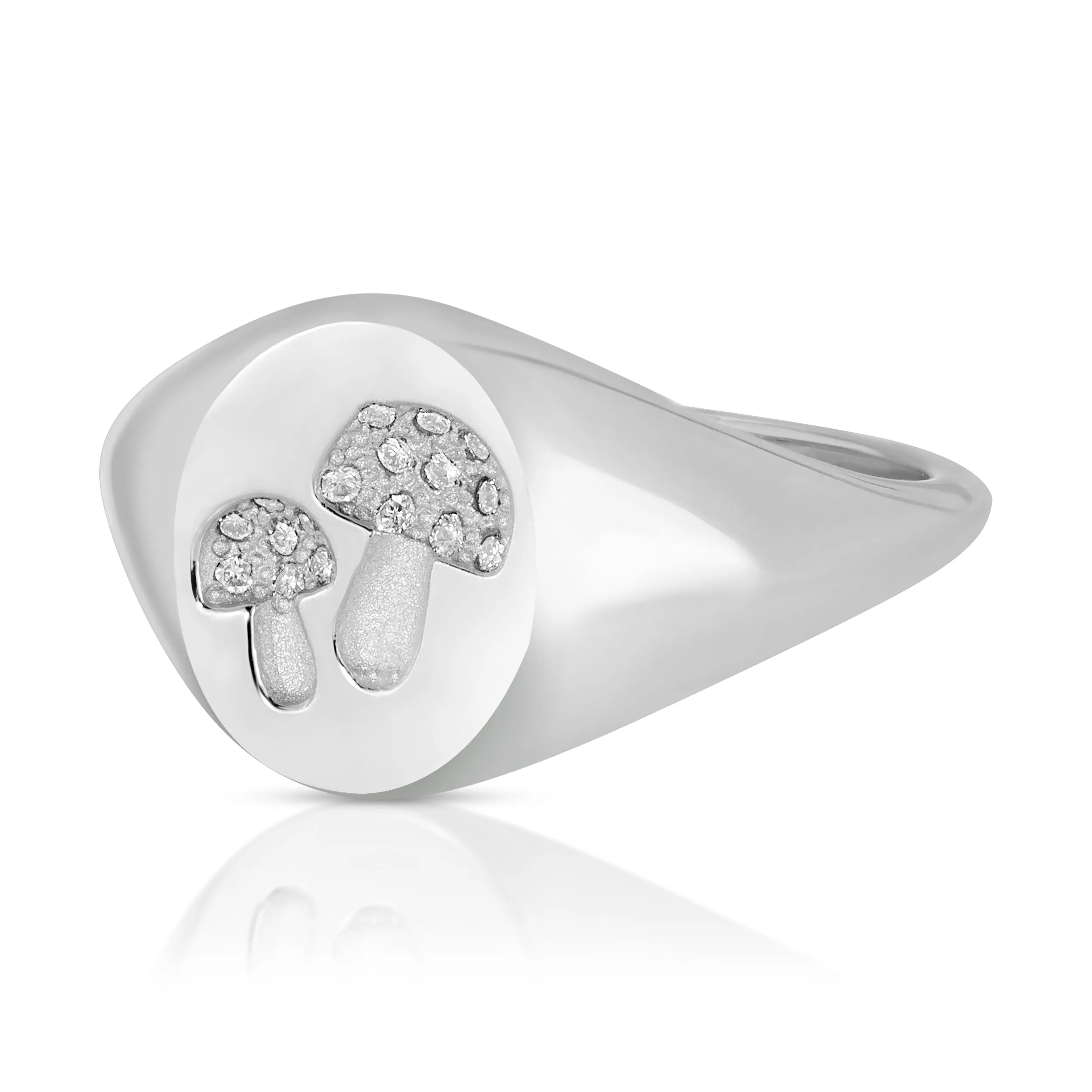 Mushroom Signet Ring Silver