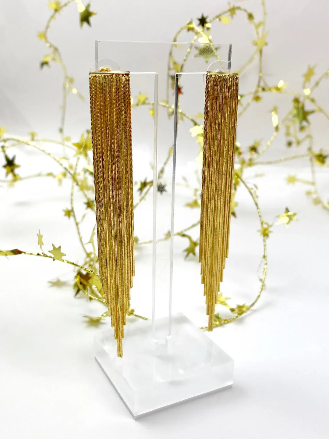 Natasha Gold Tassel Chain Drops