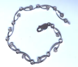Natural Diamonds Vine Link Bracelet 14kt Gold 12392