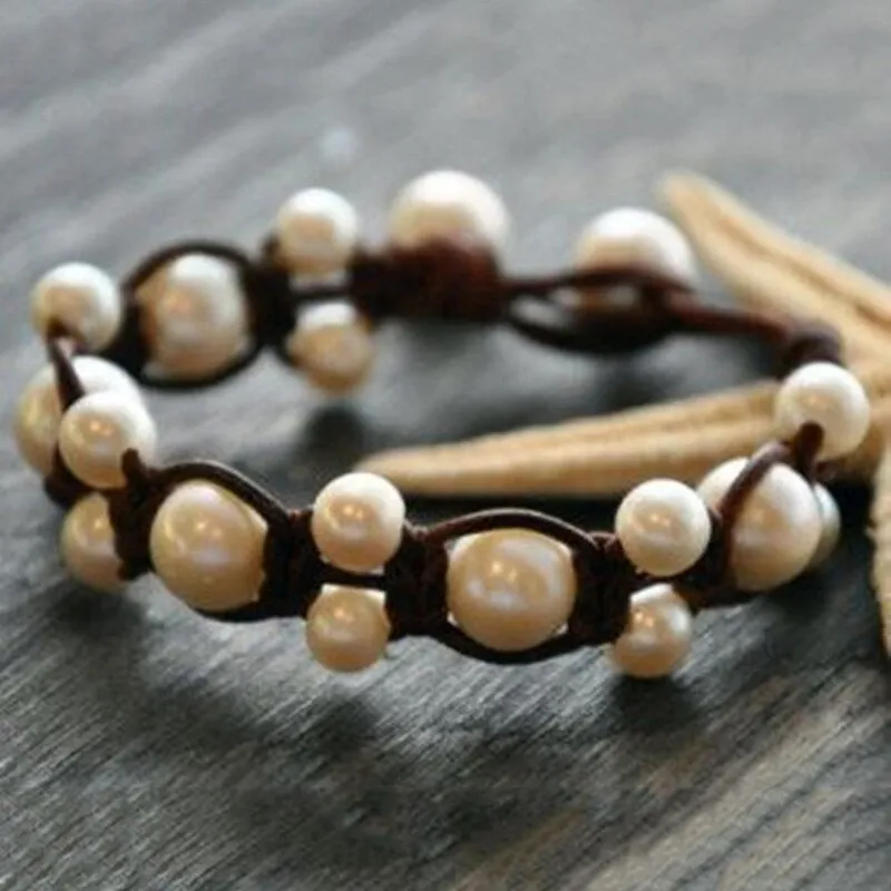 Natural Freshwater Pearl Engagement Bracelet for Women Jewelry