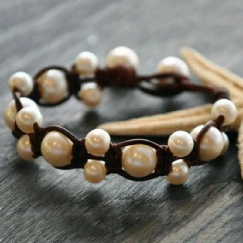 Natural Freshwater Pearl Engagement Bracelet for Women Jewelry