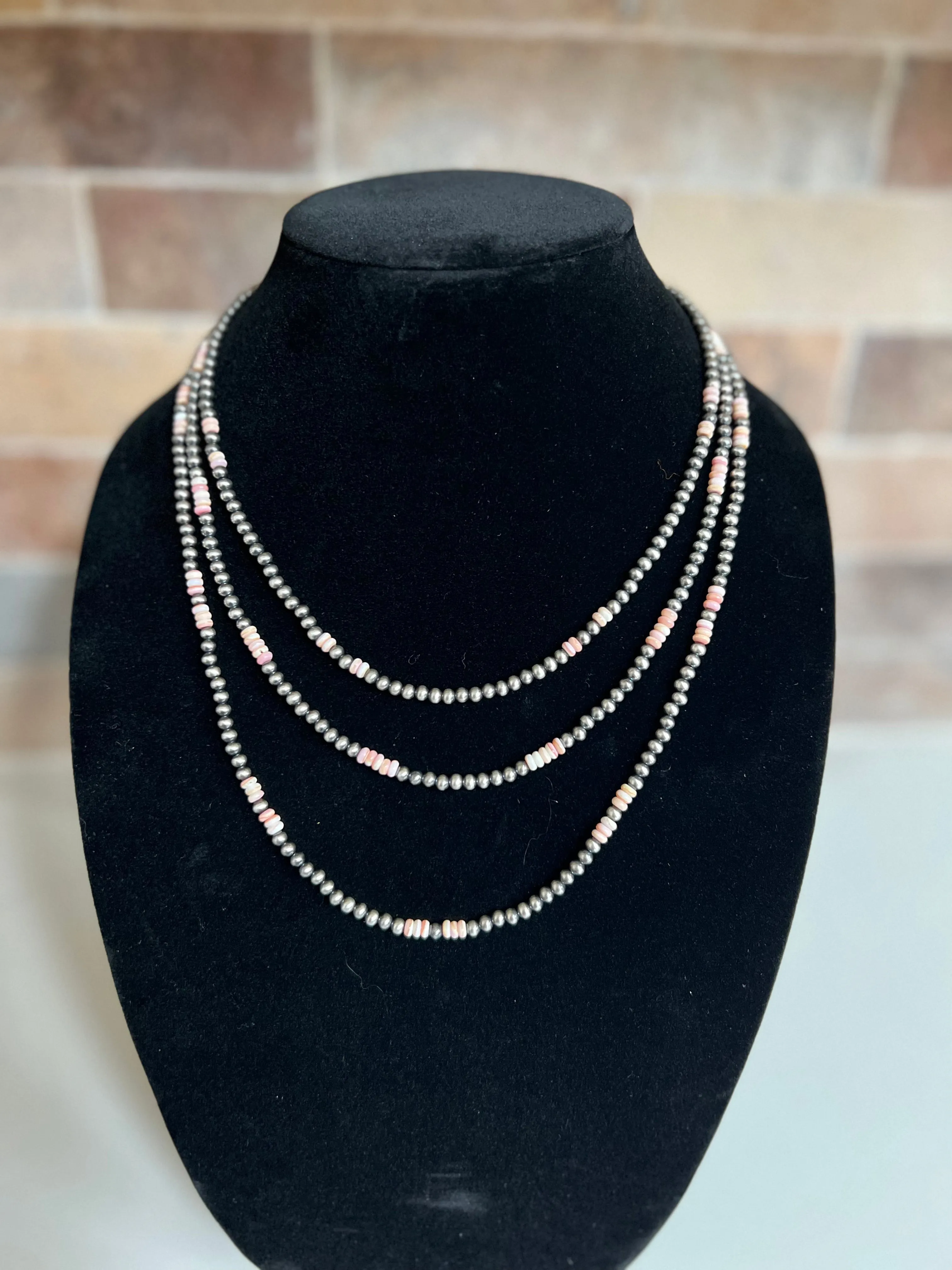 Navajo Pearls with Pink Conch