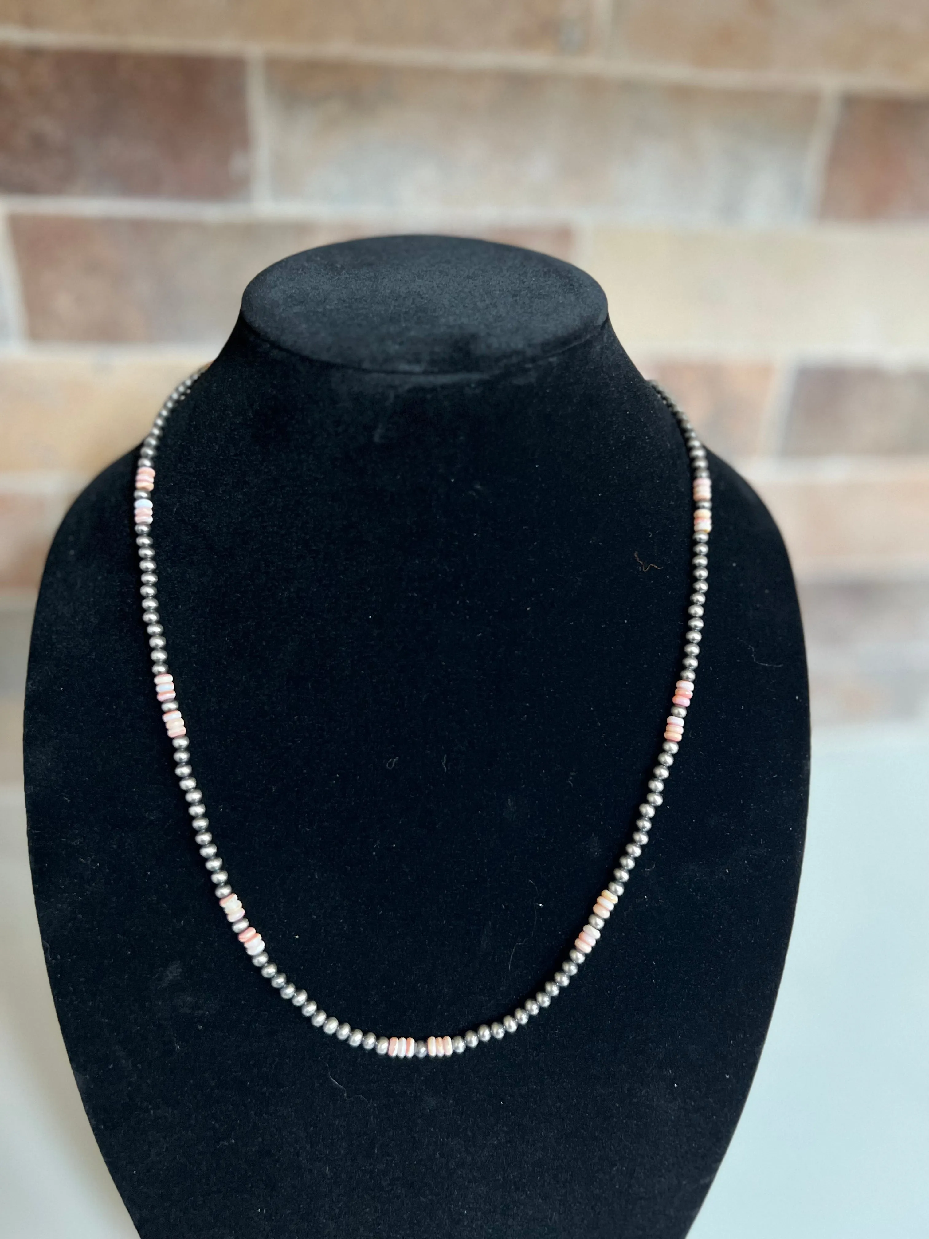 Navajo Pearls with Pink Conch