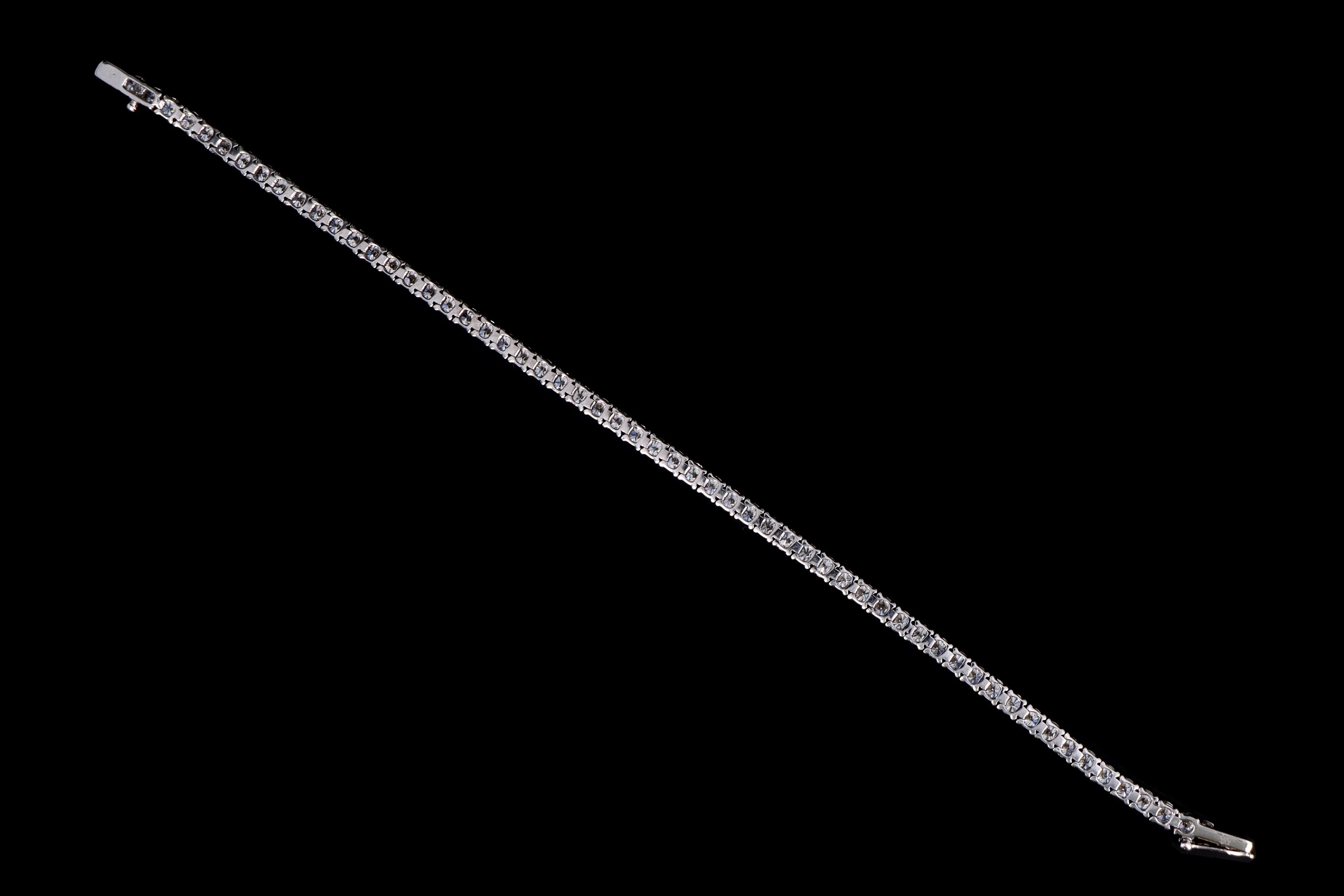 New 14K White Gold 6.49 Carat Total Weight Diamond Tennis Bracelet
