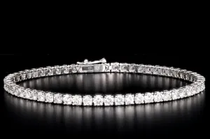 New 14K White Gold 6.49 Carat Total Weight Diamond Tennis Bracelet