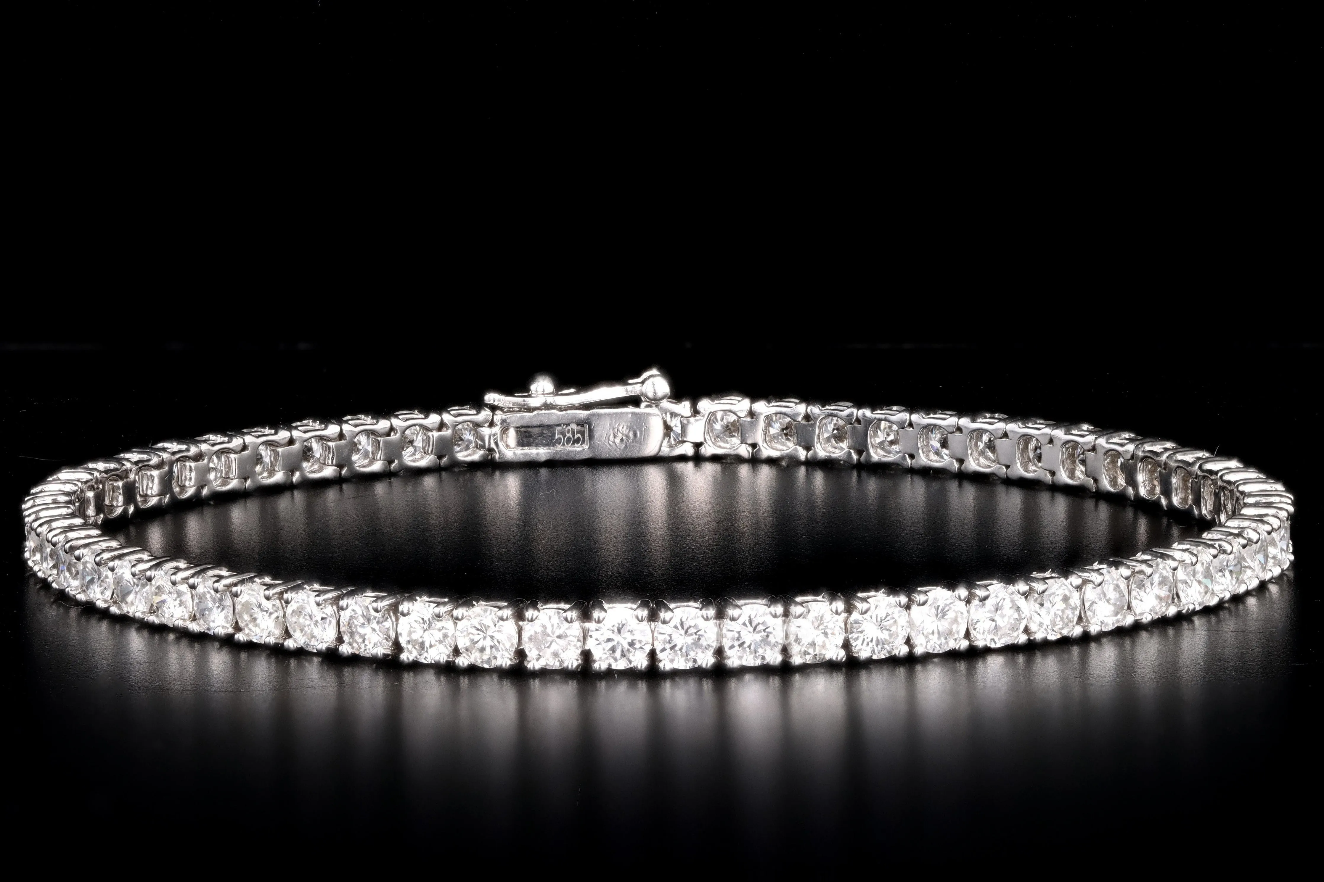 New 14K White Gold 6.49 Carat Total Weight Diamond Tennis Bracelet