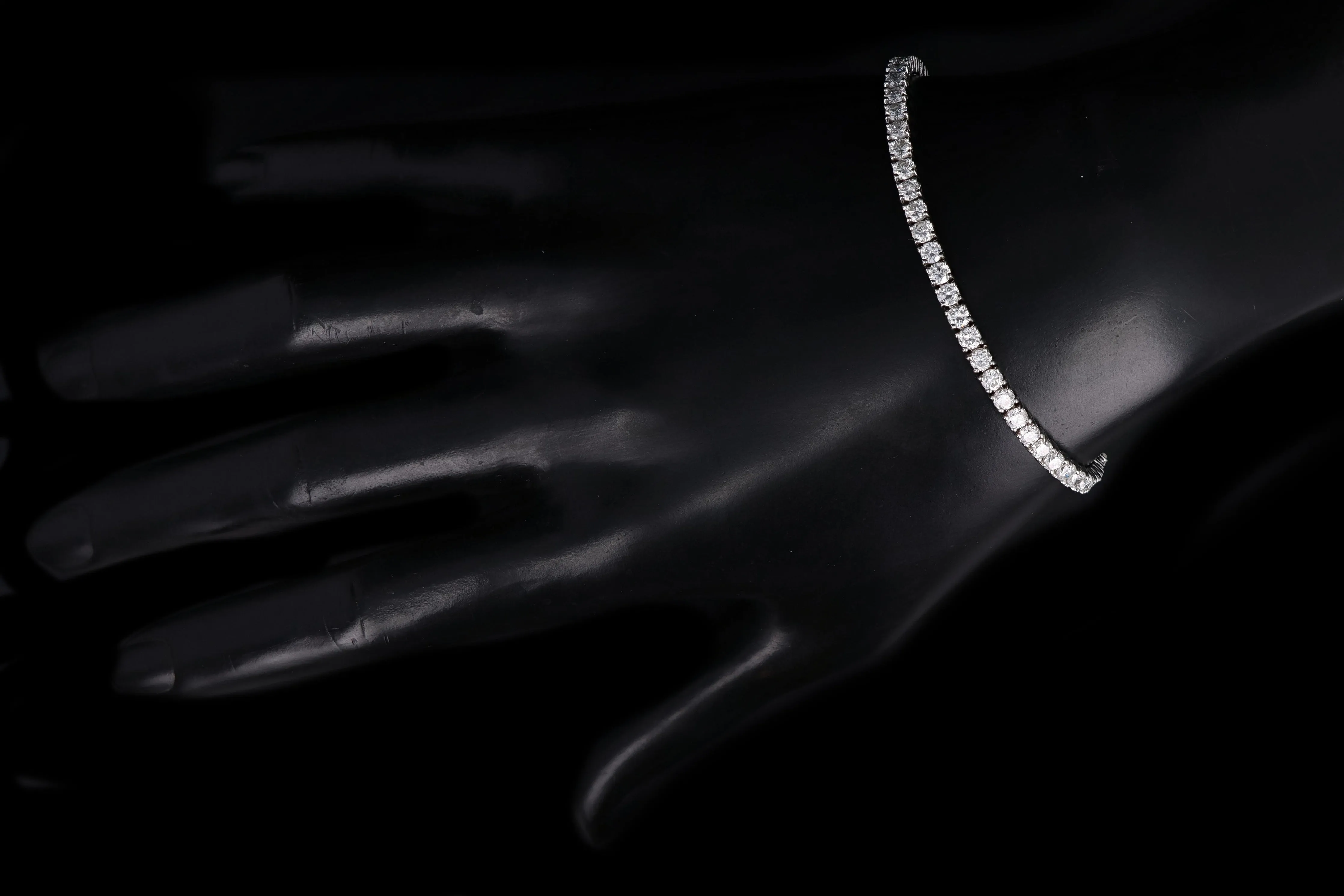 New 14K White Gold 6.49 Carat Total Weight Diamond Tennis Bracelet