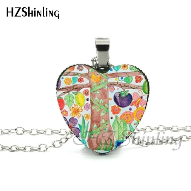 New Divergent Heart Necklace Tree Pendant Jewelry