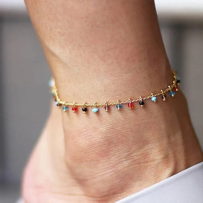 New Summer Style Colorful Seed Beads ankle Handmade Leg Brecelets Beaded Ocean Beach