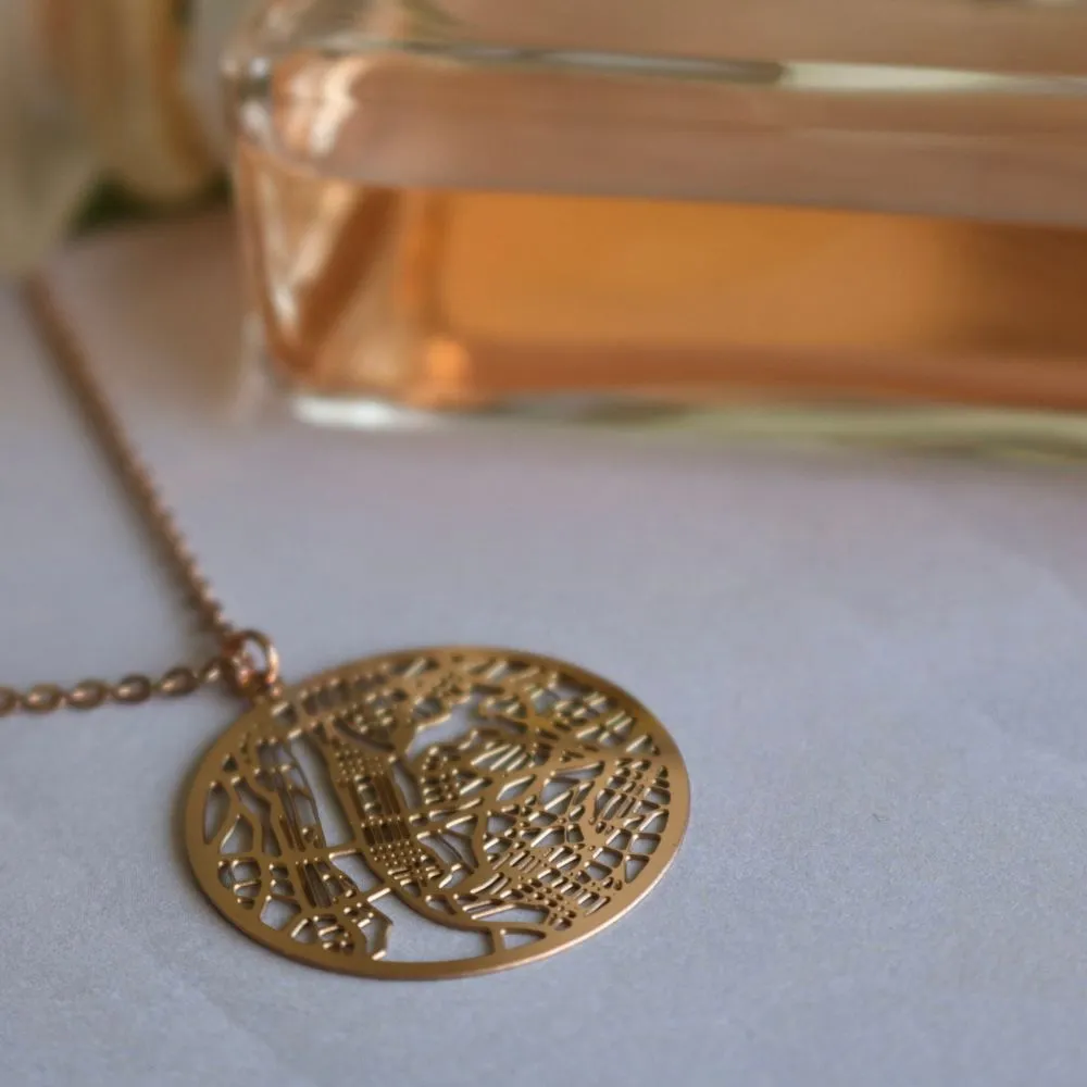 New York Rose Gold - City Map Necklace