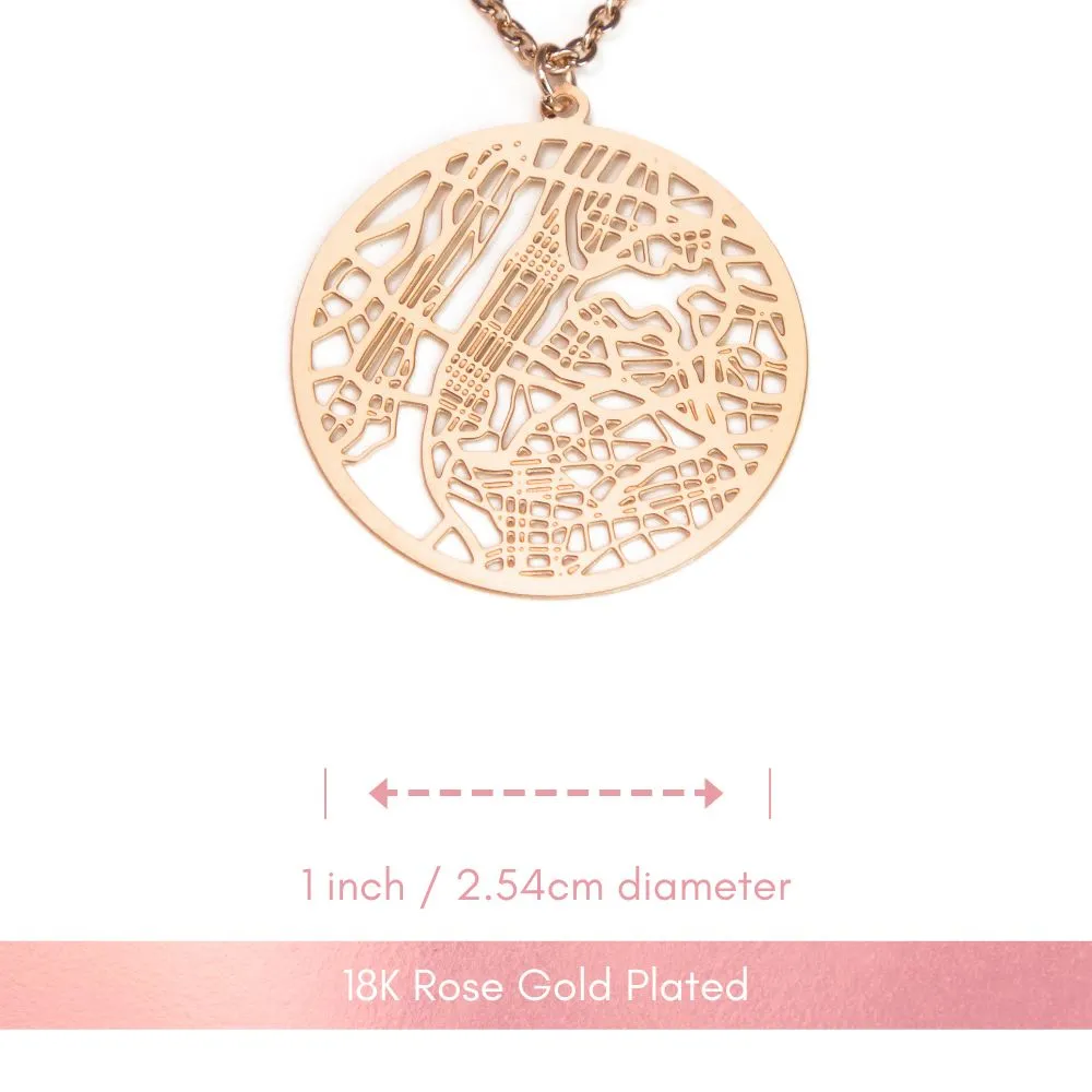 New York Rose Gold - City Map Necklace